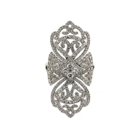 18K White Gold Diamond Lace Ring