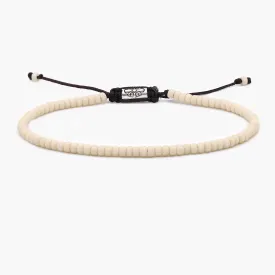 2mm Glass Beads Adjustable Bracelet (Cream)