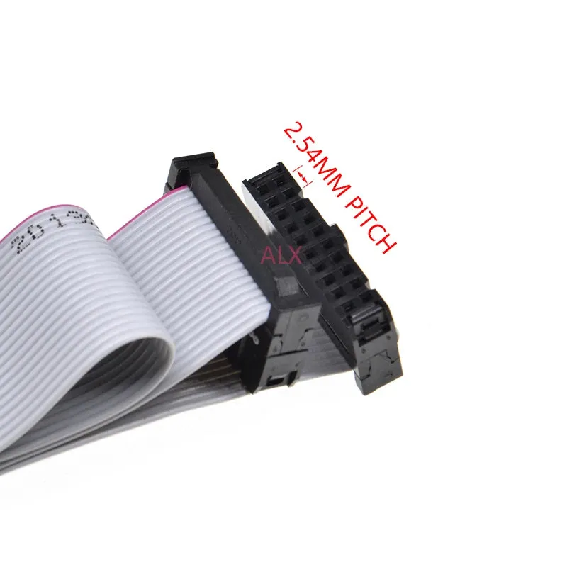 2Pcs 2.54Mm Pitch Fc-6/8/10/14/16/20/40/50 Pin 30Cm Jtag Isp Download Cable Gray Flat Ribbon Data Ca