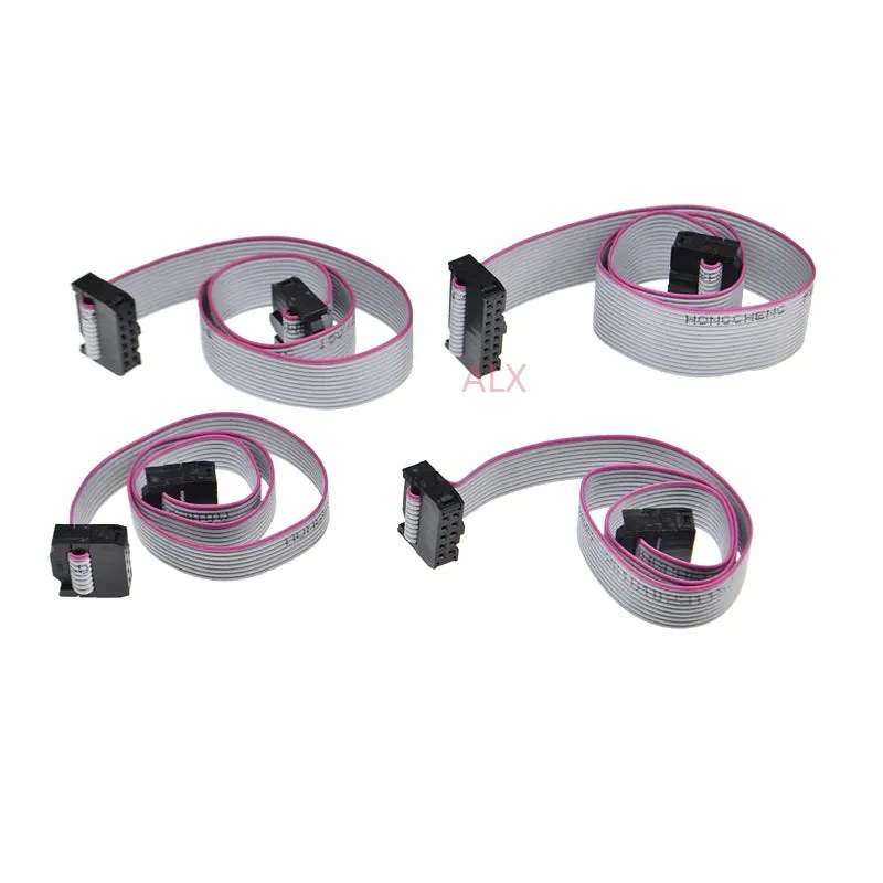 2Pcs 2.54Mm Pitch Fc-6/8/10/14/16/20/40/50 Pin 30Cm Jtag Isp Download Cable Gray Flat Ribbon Data Ca