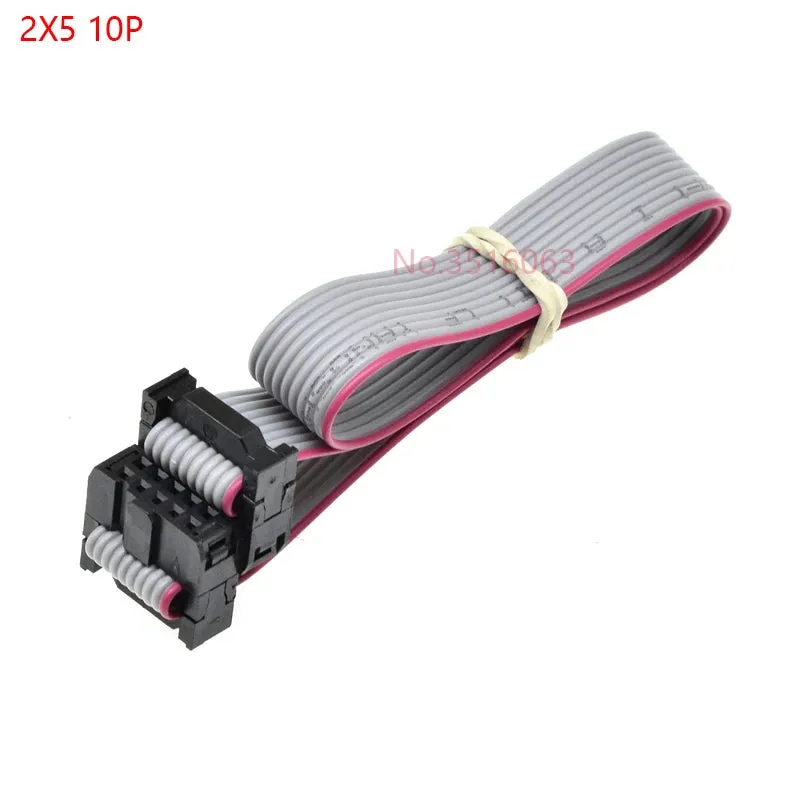 2Pcs 2.54Mm Pitch Fc-6/8/10/14/16/20/40/50 Pin 30Cm Jtag Isp Download Cable Gray Flat Ribbon Data Ca