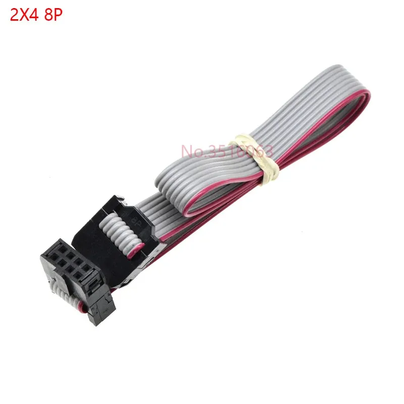 2Pcs 2.54Mm Pitch Fc-6/8/10/14/16/20/40/50 Pin 30Cm Jtag Isp Download Cable Gray Flat Ribbon Data Ca