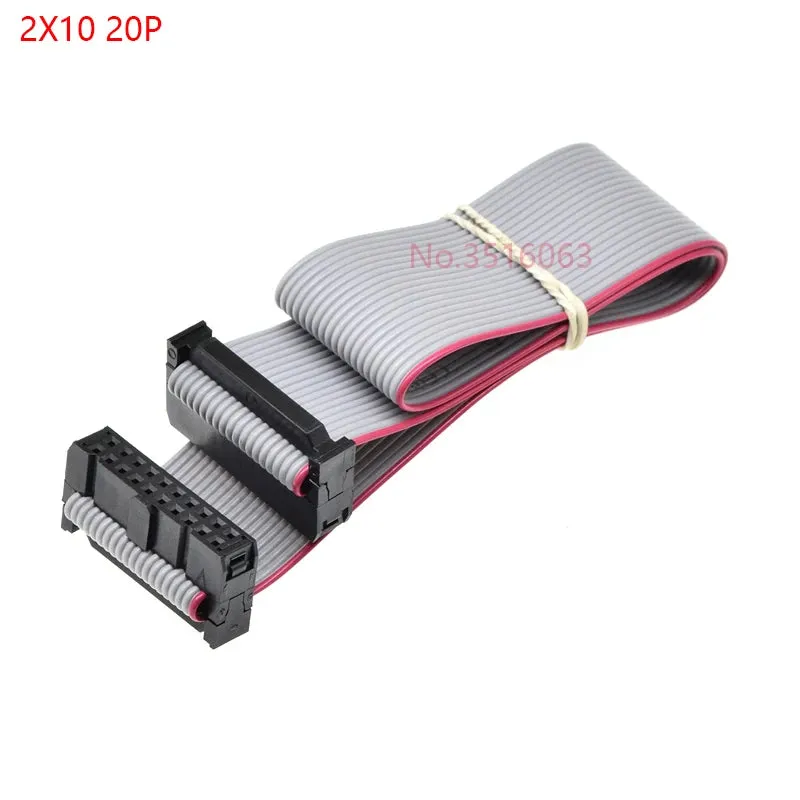 2Pcs 2.54Mm Pitch Fc-6/8/10/14/16/20/40/50 Pin 30Cm Jtag Isp Download Cable Gray Flat Ribbon Data Ca