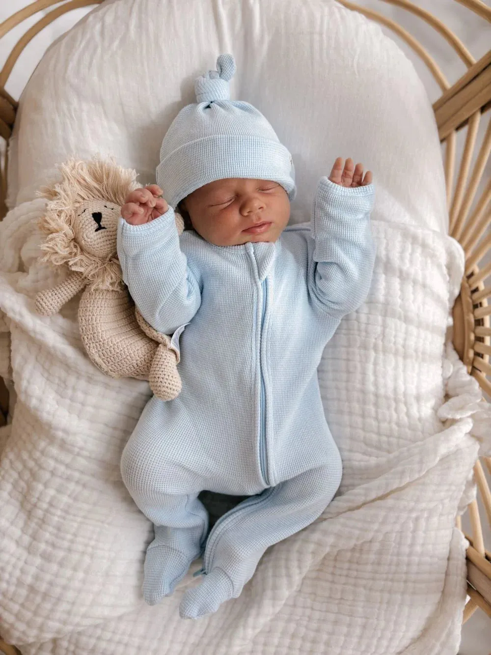 3 Little Crowns - My First Outfit | Onesie & Beanie Set | Baby Blue (Pre-Order Late May)