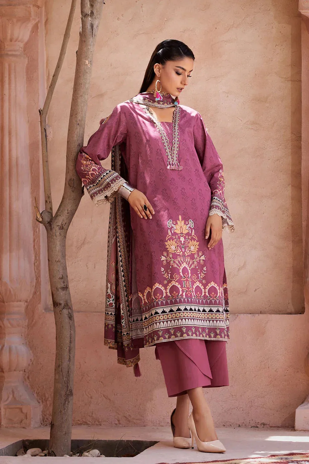 3PC Printed Unstitched Lawn Suit KLA-2686