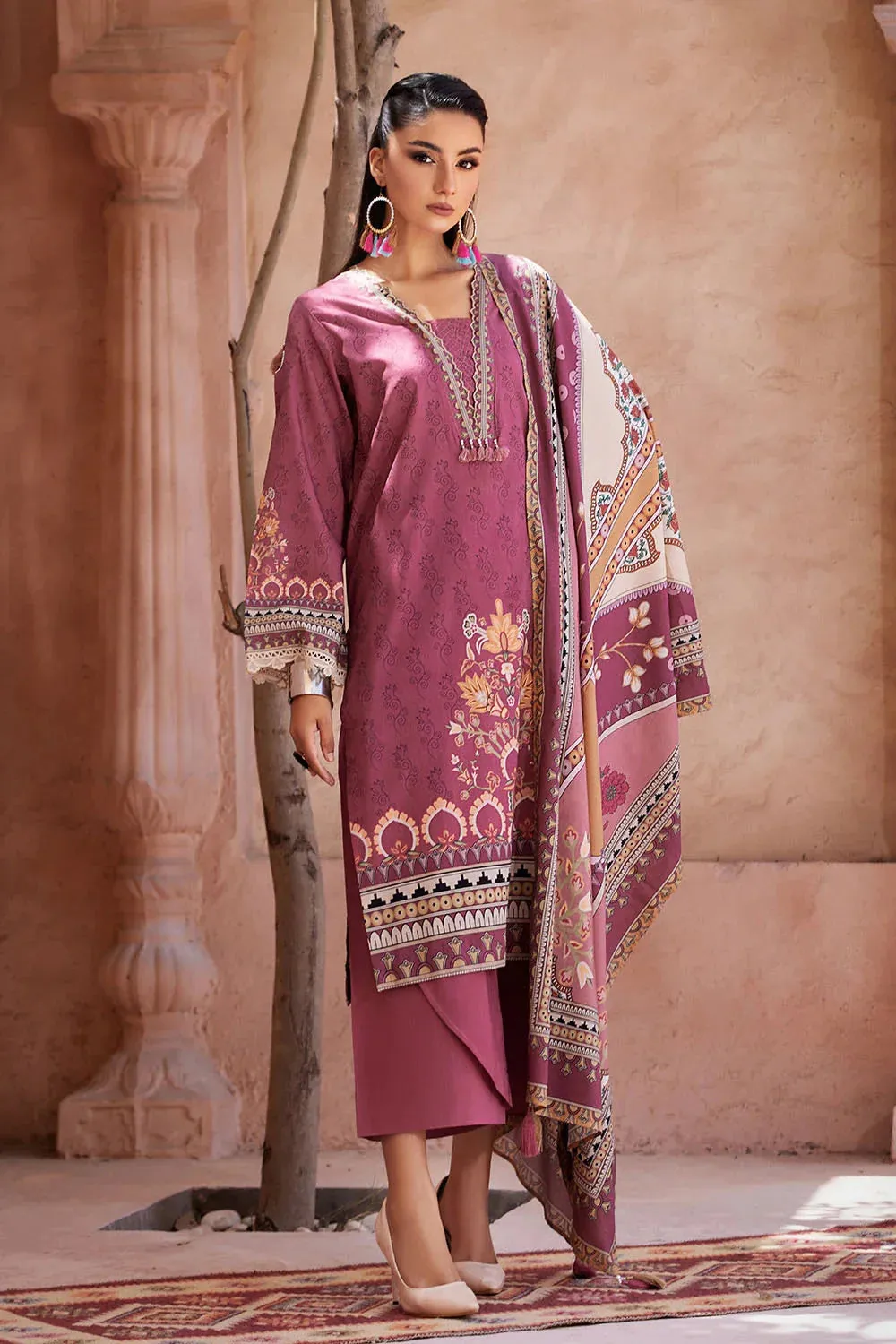 3PC Printed Unstitched Lawn Suit KLA-2686