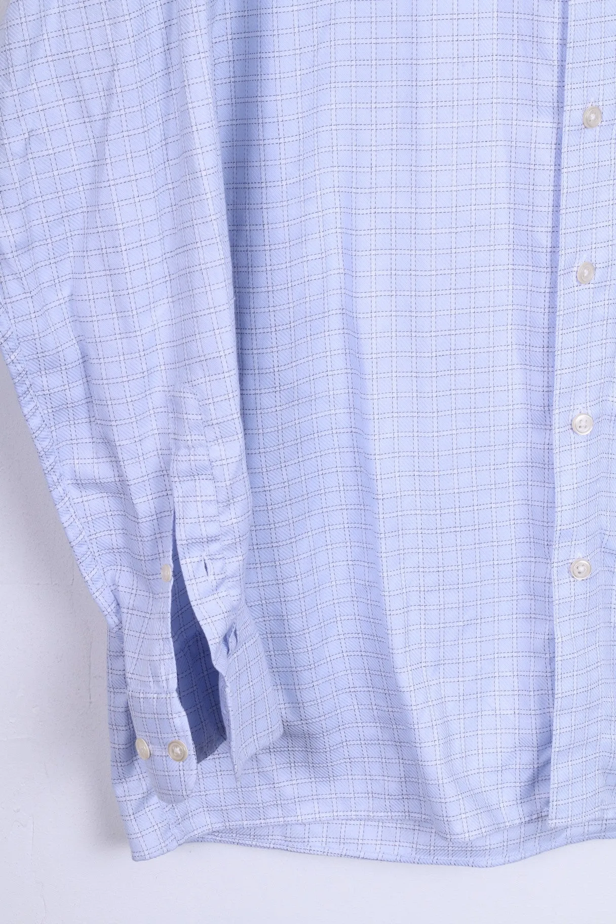 Abercrombi & Fitch Mens 38 M Casual Shirt Blue Check Long Sleeve
