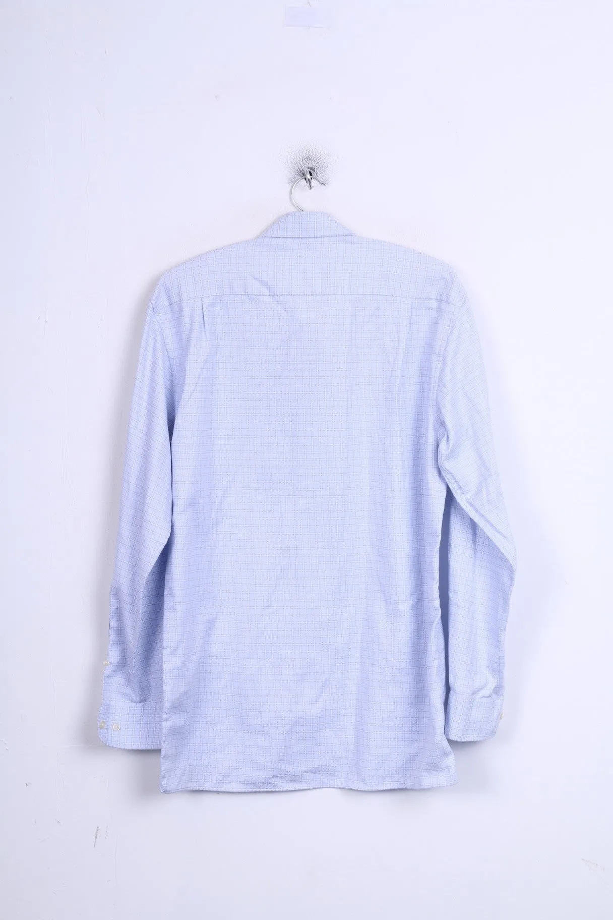 Abercrombi & Fitch Mens 38 M Casual Shirt Blue Check Long Sleeve