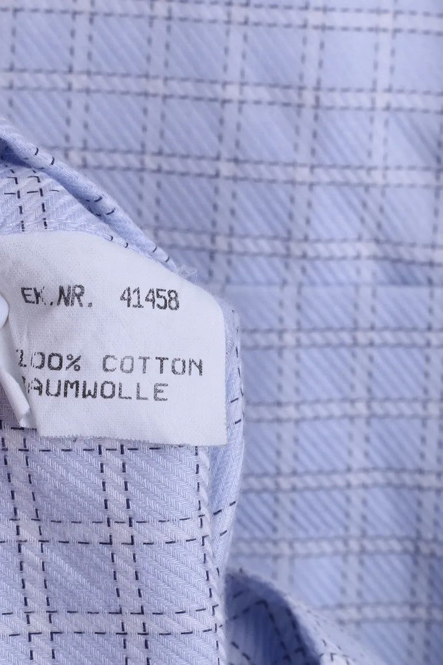 Abercrombi & Fitch Mens 38 M Casual Shirt Blue Check Long Sleeve