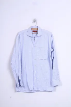 Abercrombi & Fitch Mens 38 M Casual Shirt Blue Check Long Sleeve