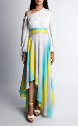 Abstract Printed Long Dress