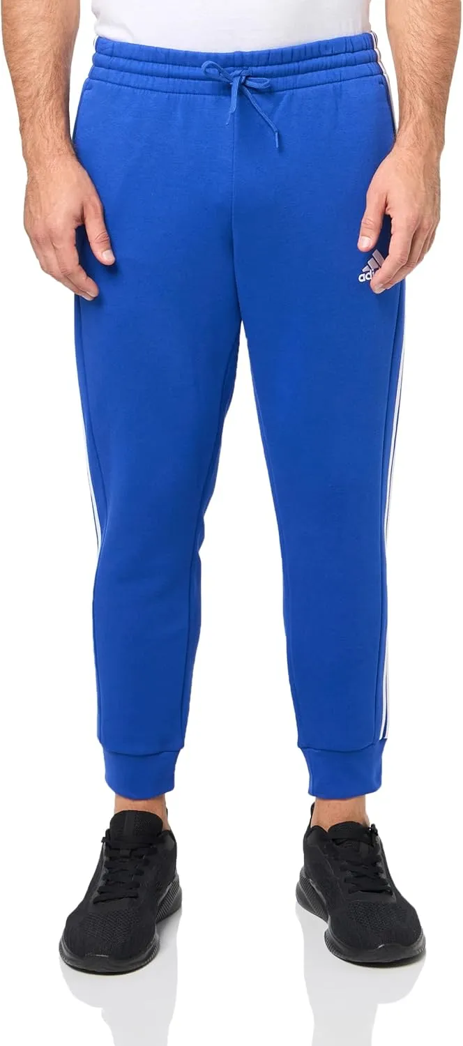 adidas Mens Essentials Fleece Striped Joggers Training Casual Comfort Technology - Blue