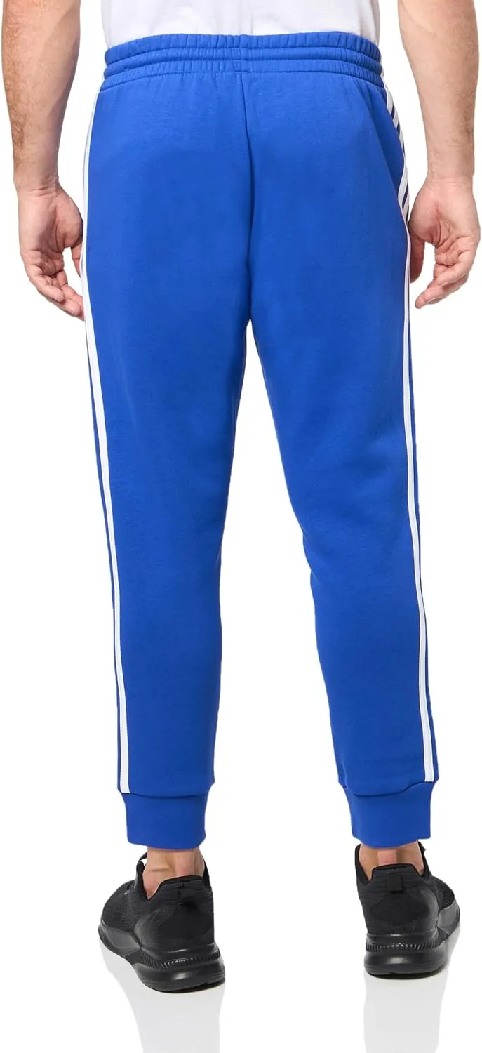 adidas Mens Essentials Fleece Striped Joggers Training Casual Comfort Technology - Blue