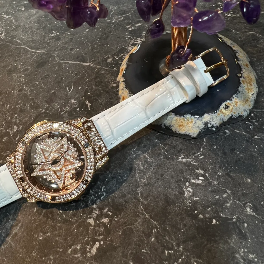 AG Collective White Leather Strap Women Watch L 5047 RGW-RG