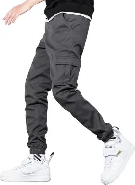 AIFARLD Mens Casual Joggers Pants Cargo Pants for Men Multi Pockets Tapered Sweatpants Drawstring Stretch Elastic Waist
