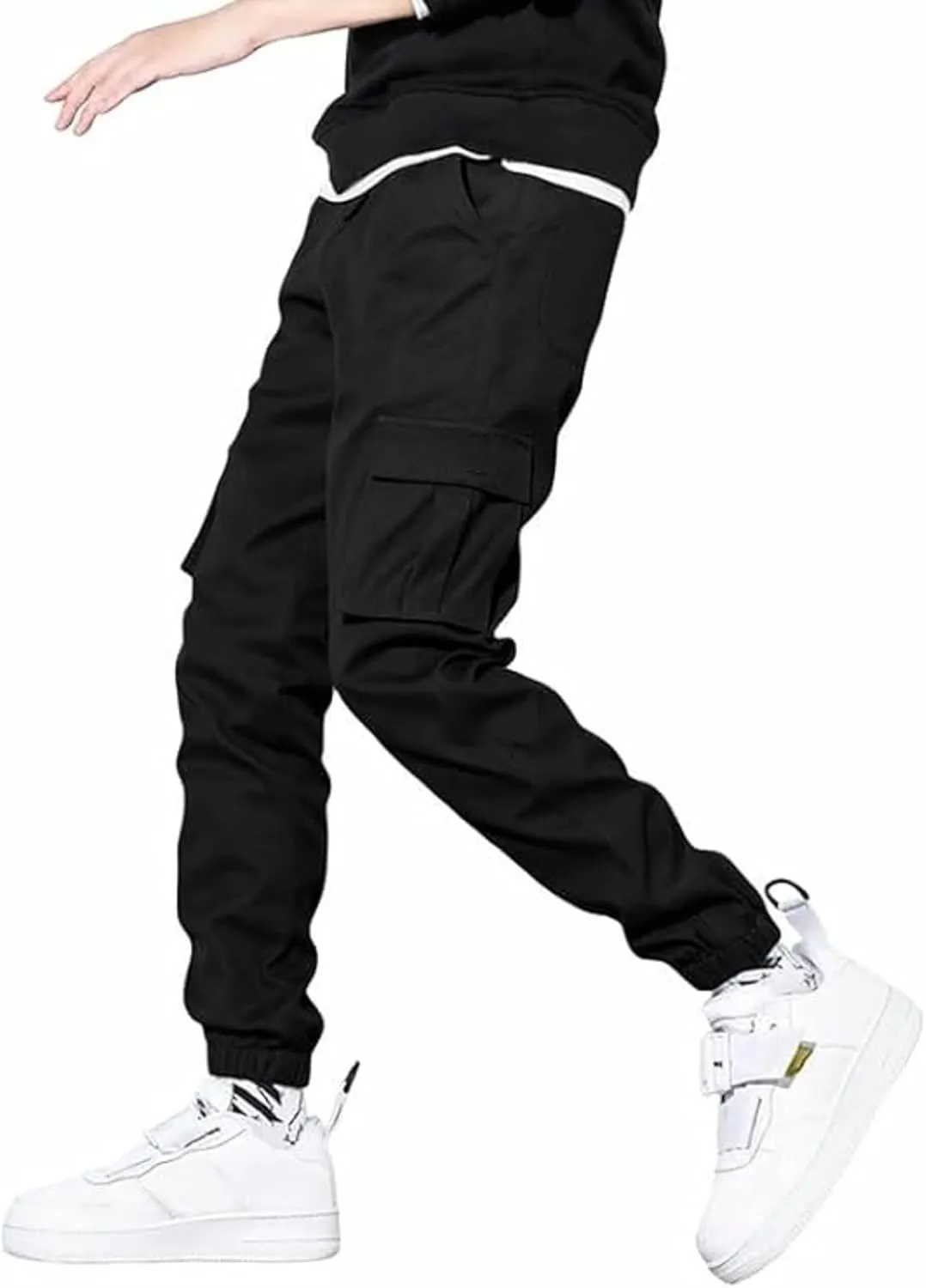 AIFARLD Mens Casual Joggers Pants Cargo Pants for Men Multi Pockets Tapered Sweatpants Drawstring Stretch Elastic Waist