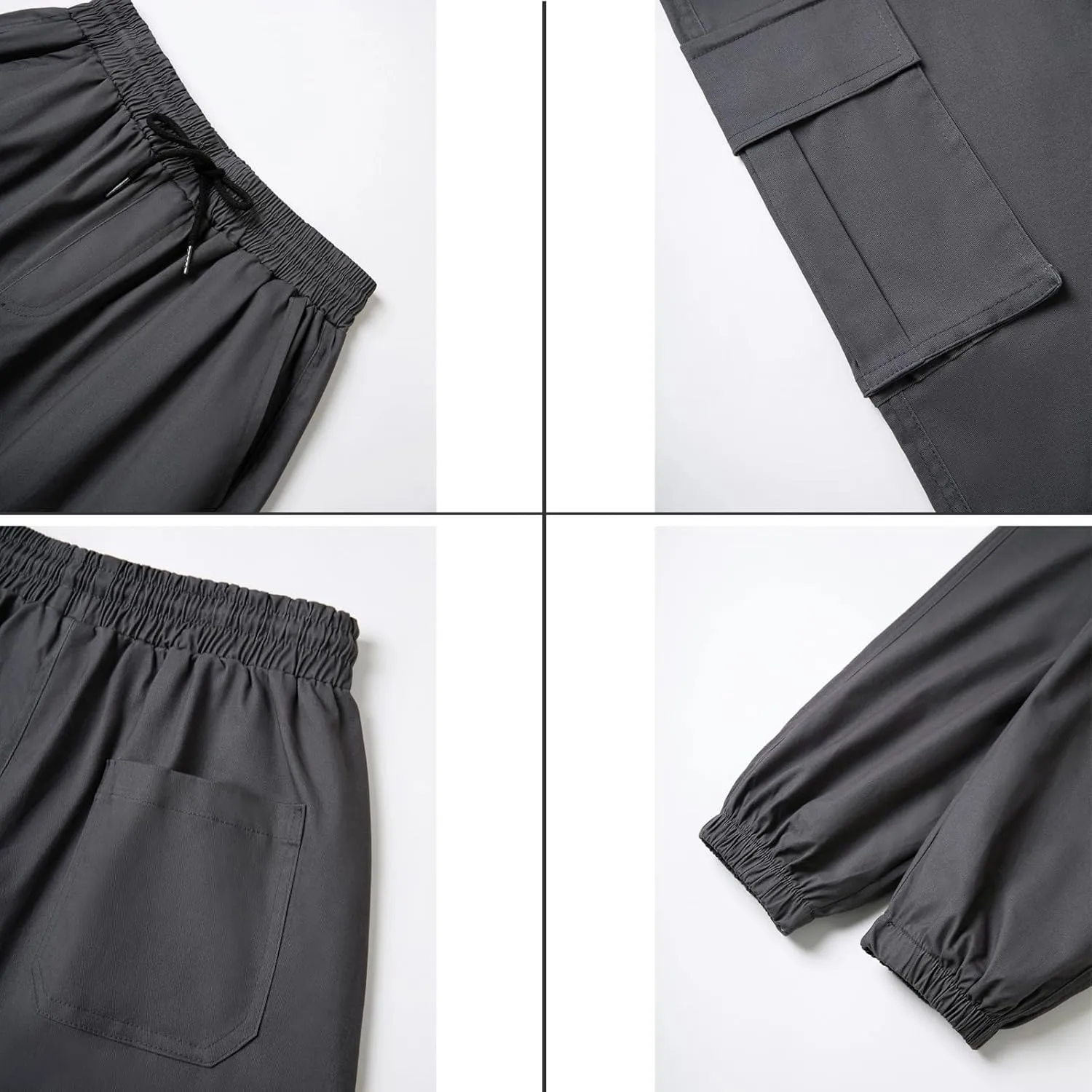 AIFARLD Mens Casual Joggers Pants Cargo Pants for Men Multi Pockets Tapered Sweatpants Drawstring Stretch Elastic Waist