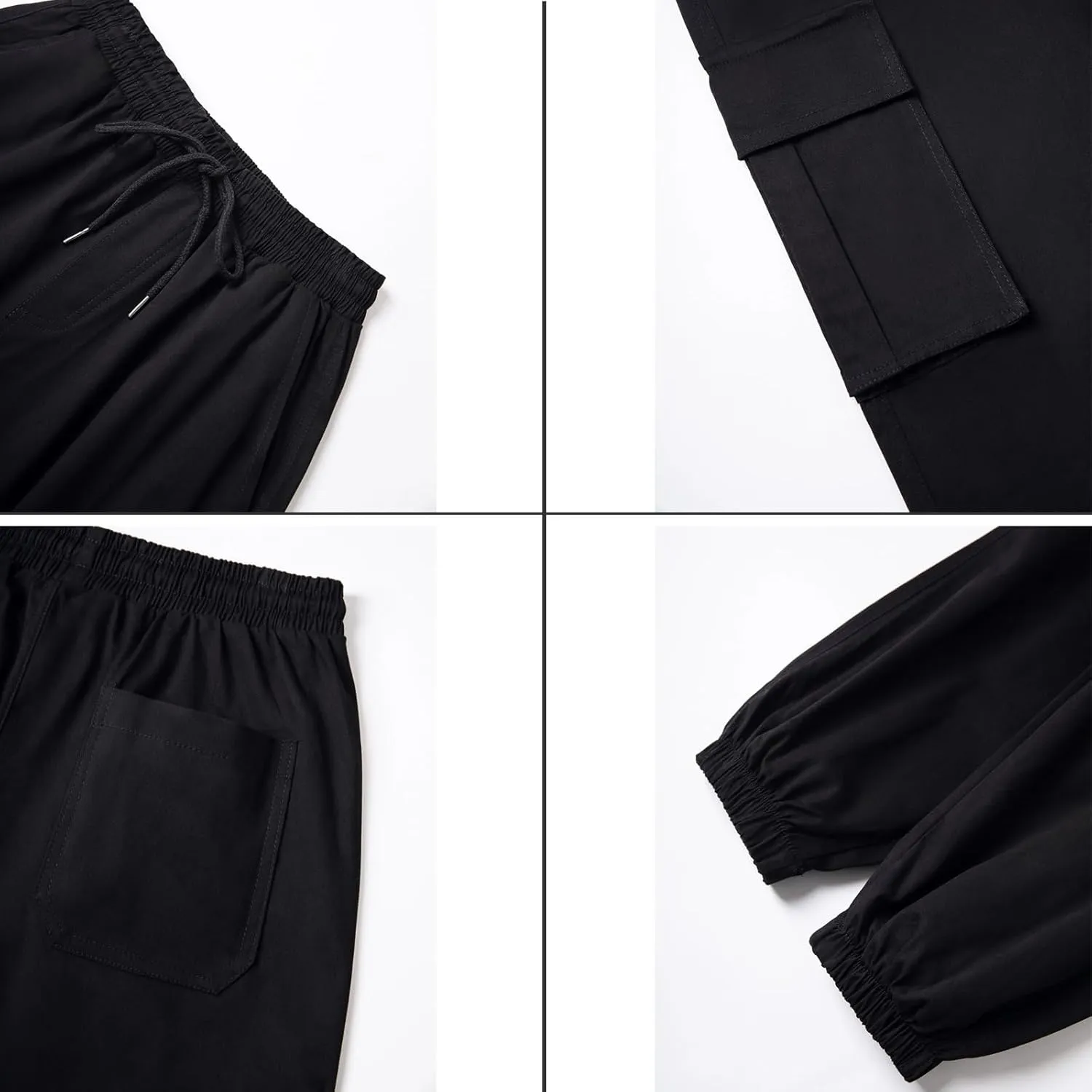AIFARLD Mens Casual Joggers Pants Cargo Pants for Men Multi Pockets Tapered Sweatpants Drawstring Stretch Elastic Waist