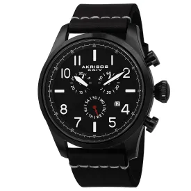 Akribos Xxiv Chronograph Black Dial Black Ion-plated Men's Watch AK705BK