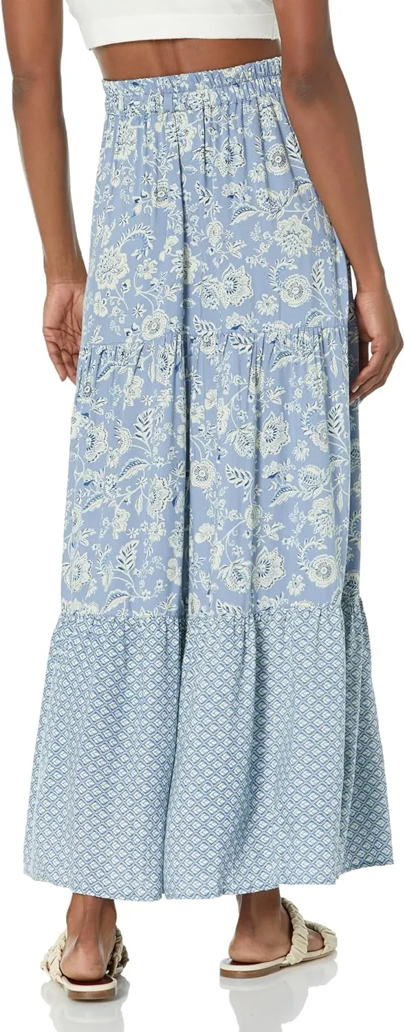 Angie Women's Printed Maxi Skirt with Side Slit