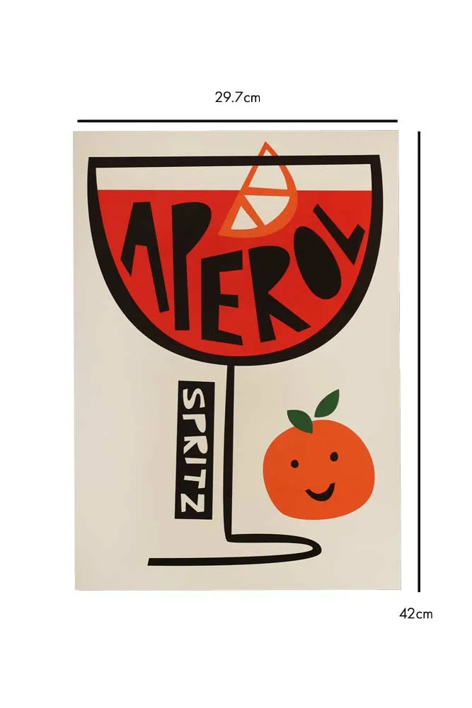 Aperol Spritz By Fox & Velvet A2 Art Print With Black Wooden Frame