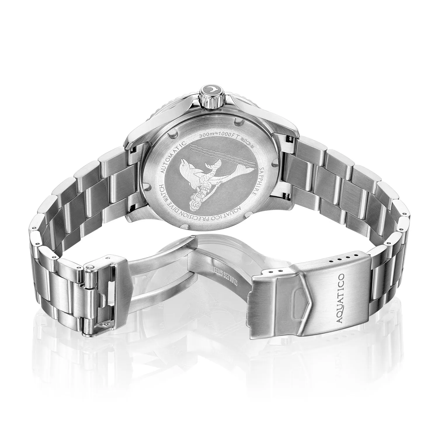 Aquatico Dolphin 39mm Automatic Dive Watch Orange