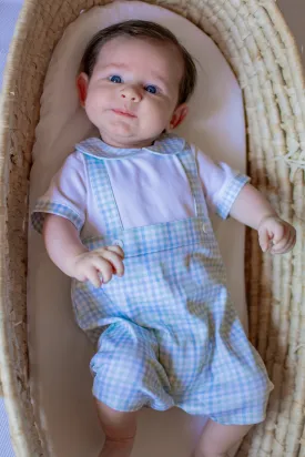 Baby Boy's "Christina & Cameron" Pima Cotton Romper