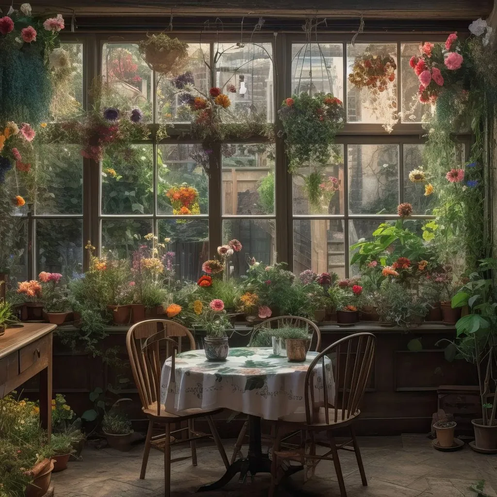 Backyard Floral Kitchen