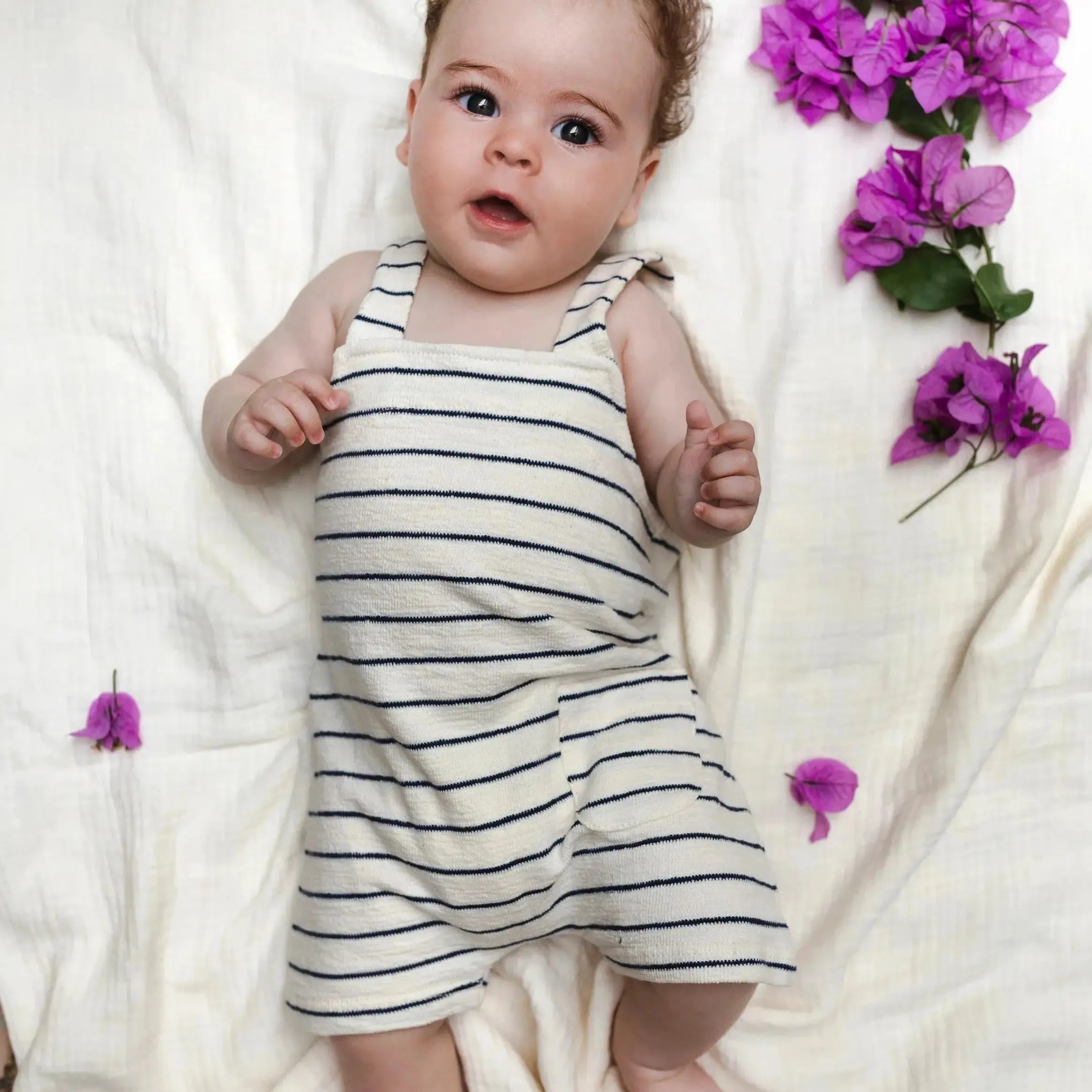 Bean's (Barcelona) - Organic Overalls - Blue Stripes