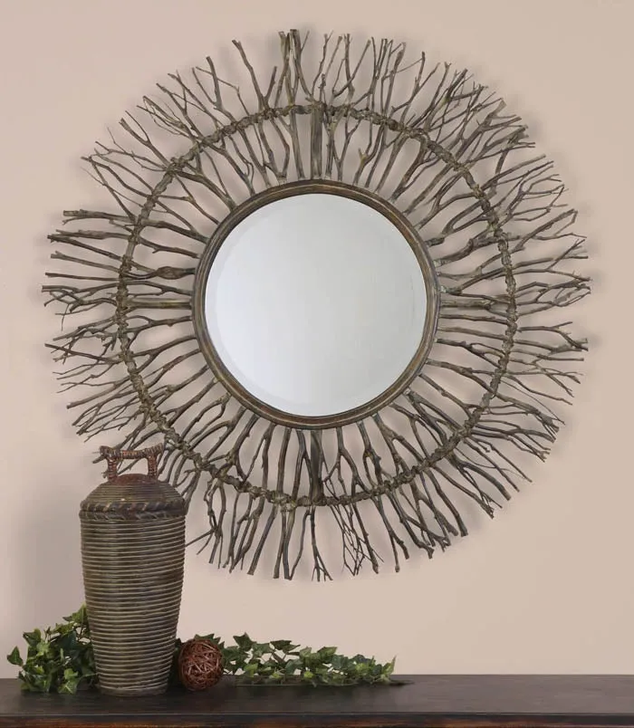 Birch Branch Round Mirror