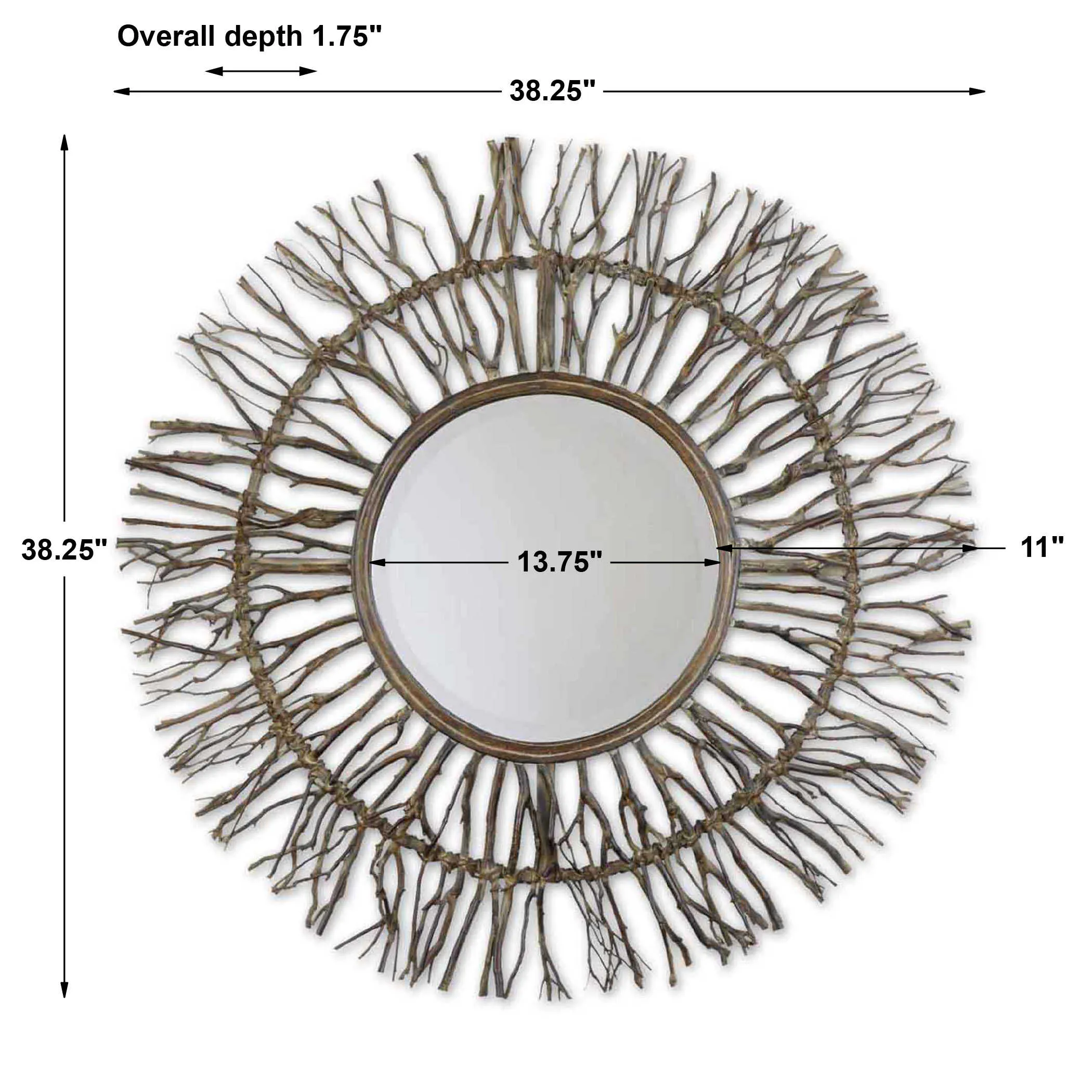 Birch Branch Round Mirror