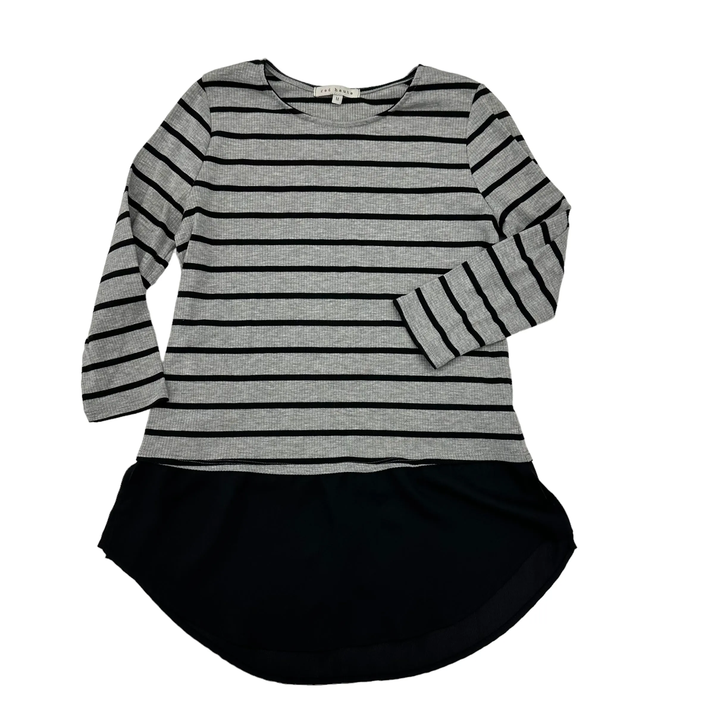 BLACK & GREY TOP 3/4 SLEEVE by RED HAUTE Size:M