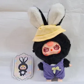 Black with Purple Overalls - Macaron Cute Bunny - Baby Three
