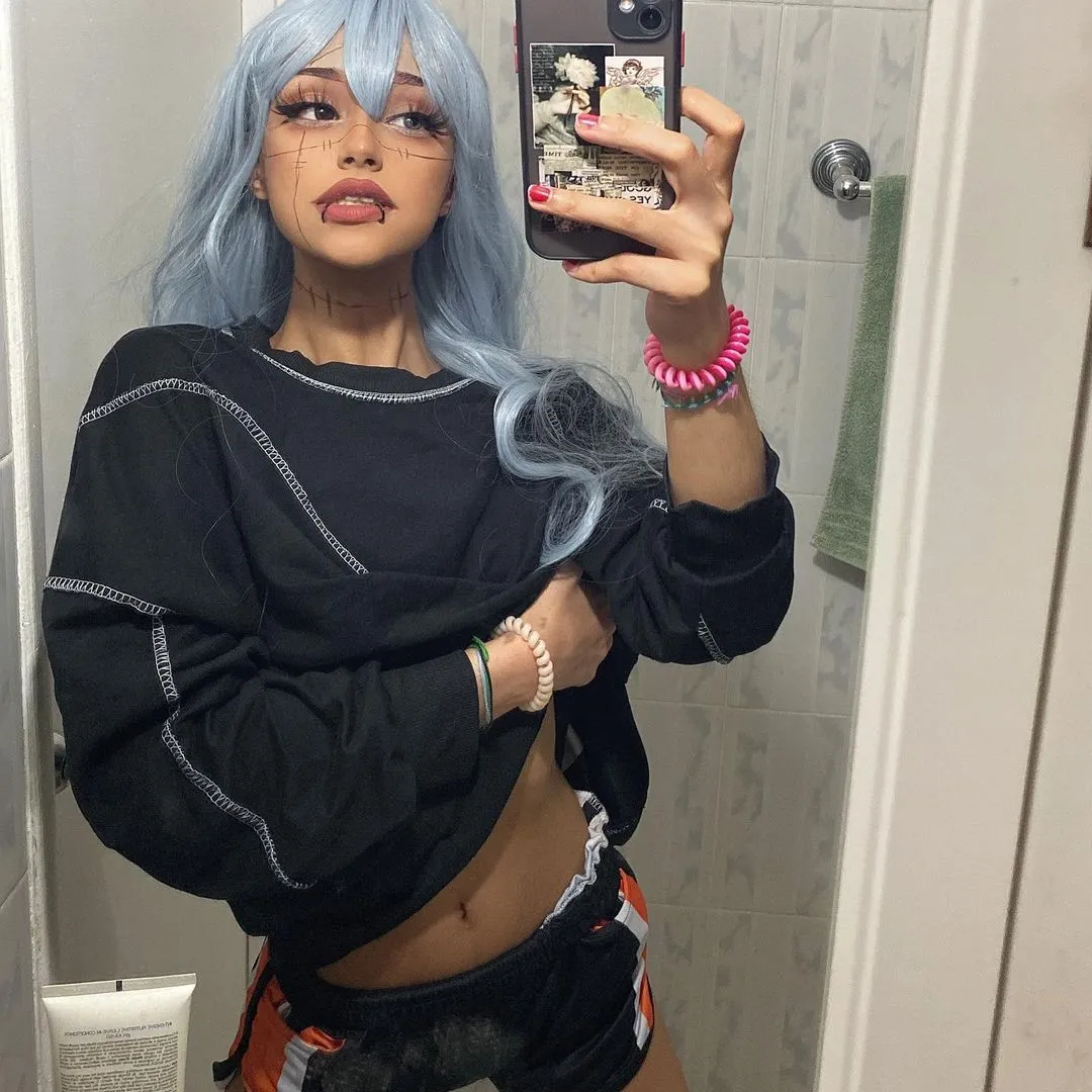 BLUE GRAY LONG STRAIGHT FLUFFY WIG KF50472