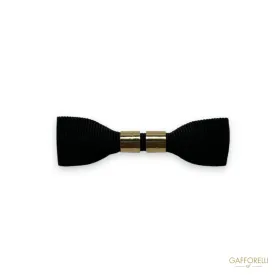 Bow Brooch with Metal Detail U362 - Gafforelli Srl