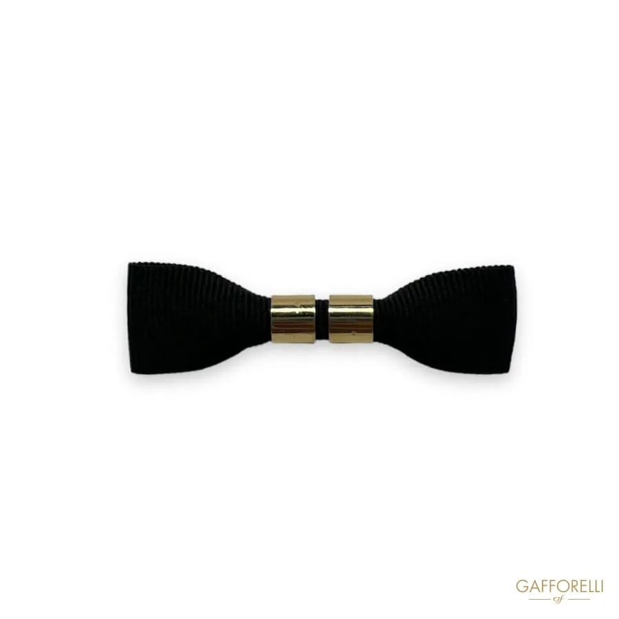 Bow Brooch with Metal Detail U362 - Gafforelli Srl