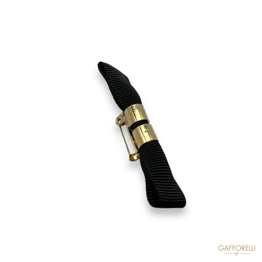 Bow Brooch with Metal Detail U362 - Gafforelli Srl