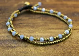 Brass Glass and Bells Bracelet