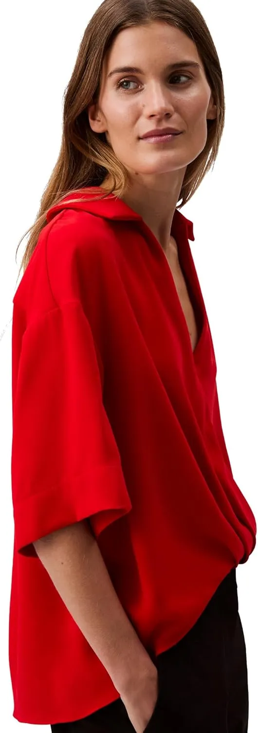 Calvin Klein Women's Crepe Printed Wrap Top