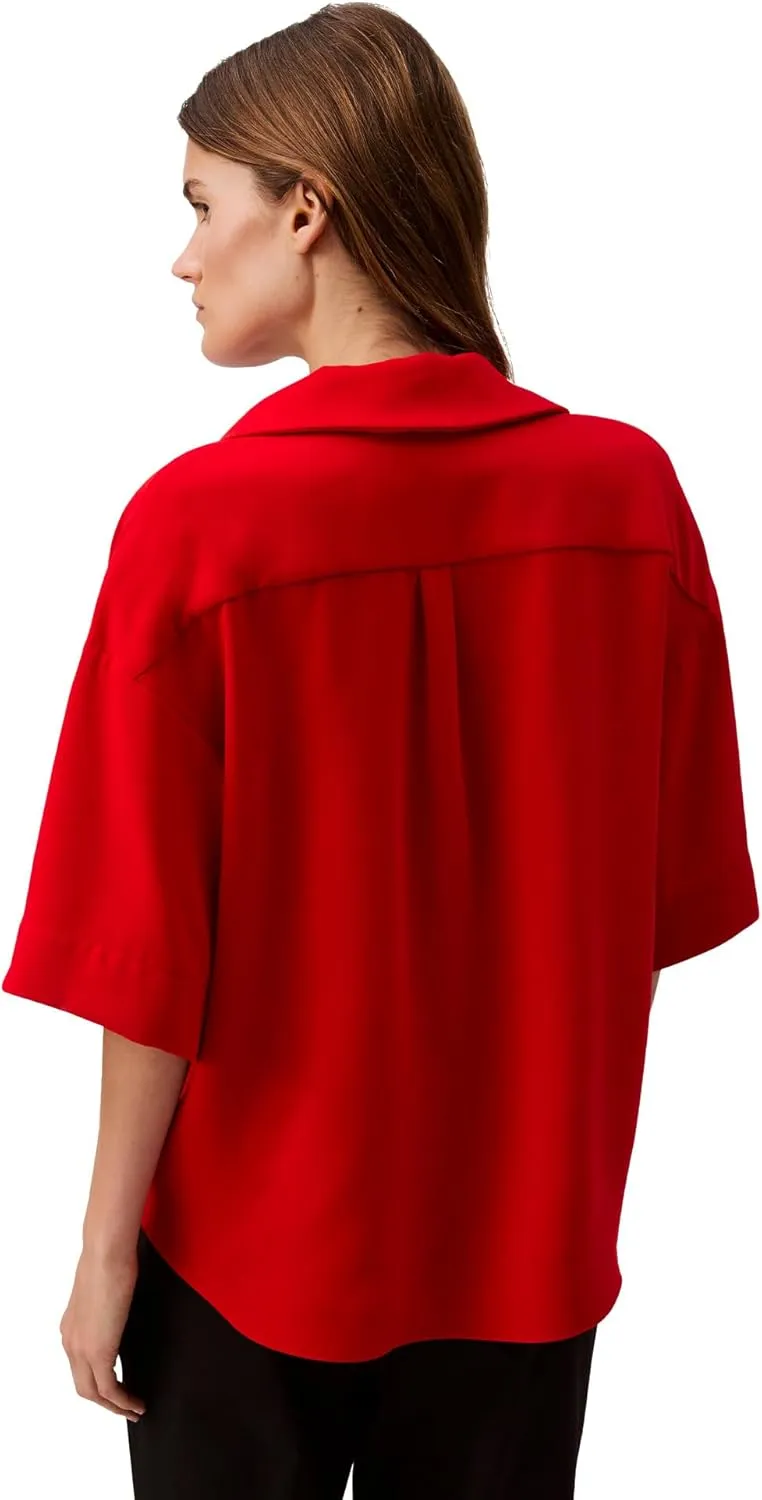 Calvin Klein Women's Crepe Printed Wrap Top