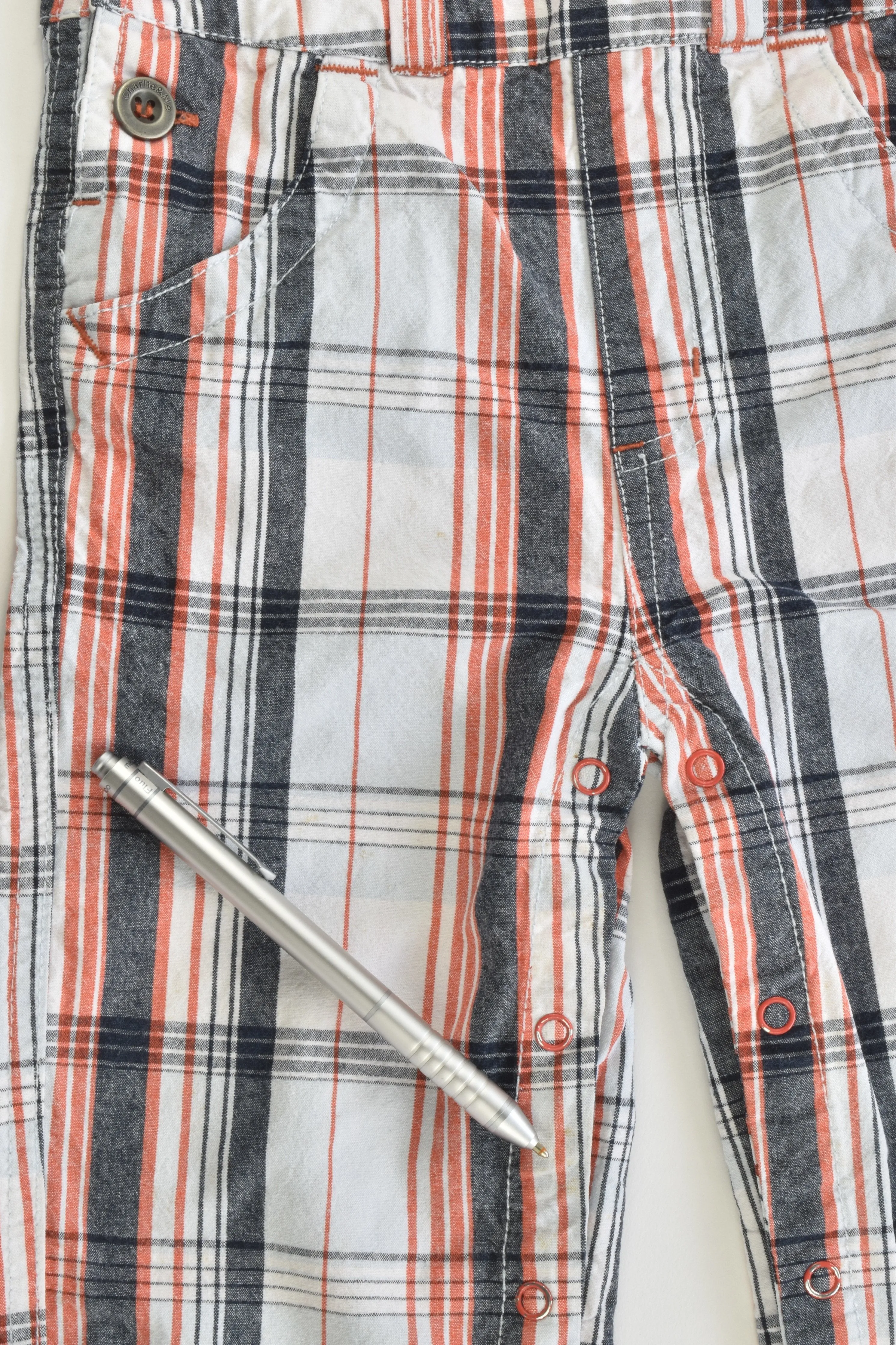 Charlie & Me Size 0 (6-12 months) Checked Overalls