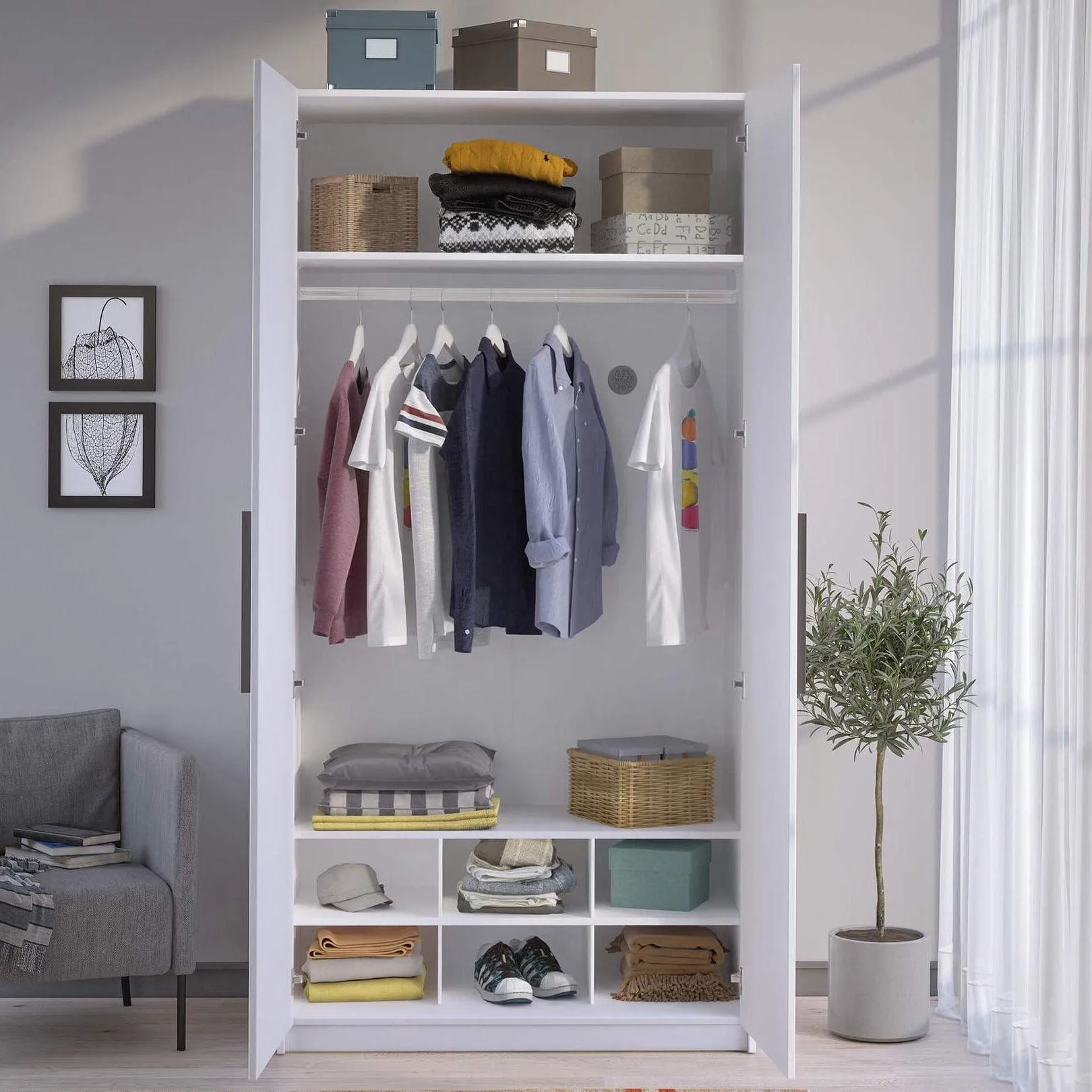 Cilek White 2 Doors Wardrobe