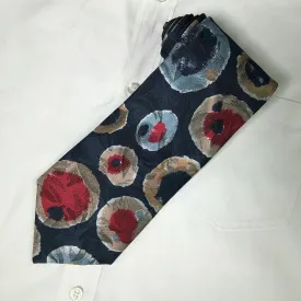 Concerto Mens Blue Floral Printed Textured Silk Neck Tie 56” Long X 4” Wide