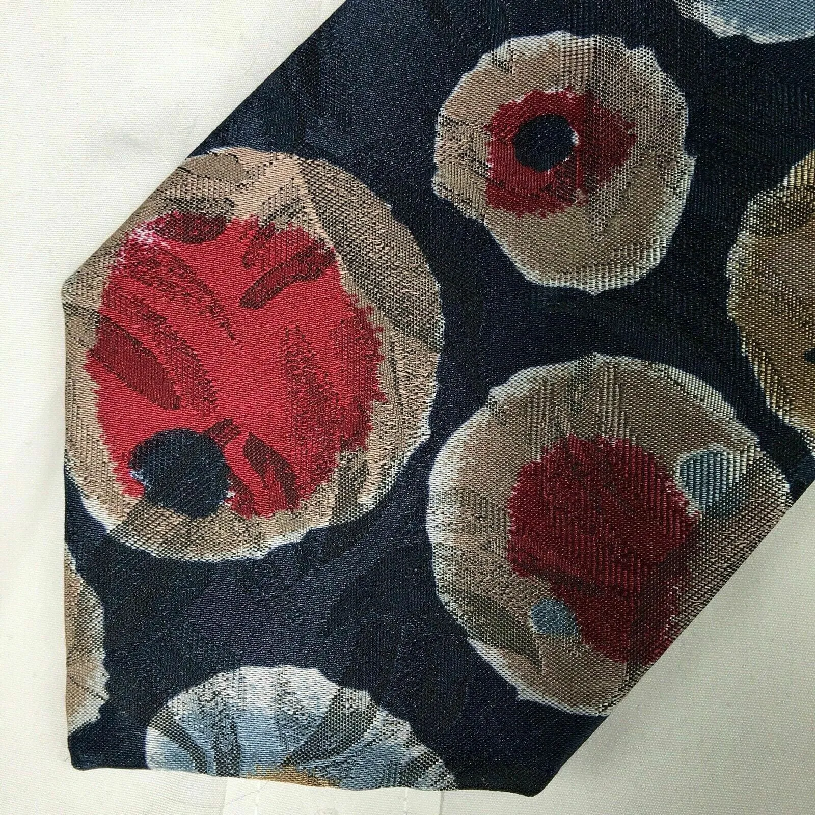 Concerto Mens Blue Floral Printed Textured Silk Neck Tie 56” Long X 4” Wide