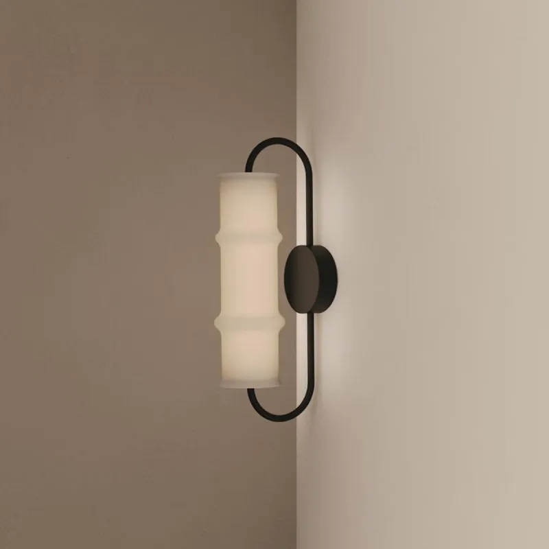 Contemporary Opal Glass Cylindrical Wall Light