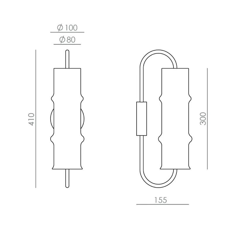 Contemporary Opal Glass Cylindrical Wall Light