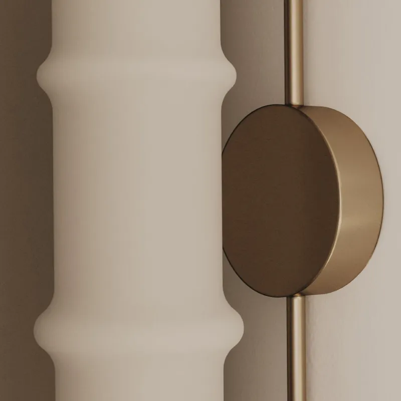 Contemporary Opal Glass Cylindrical Wall Light
