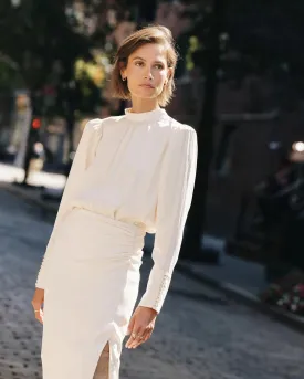 Crépe Satin Blouse Off White