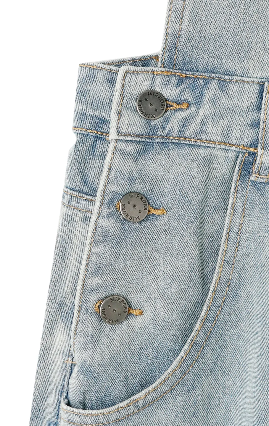 Damage denim salopette