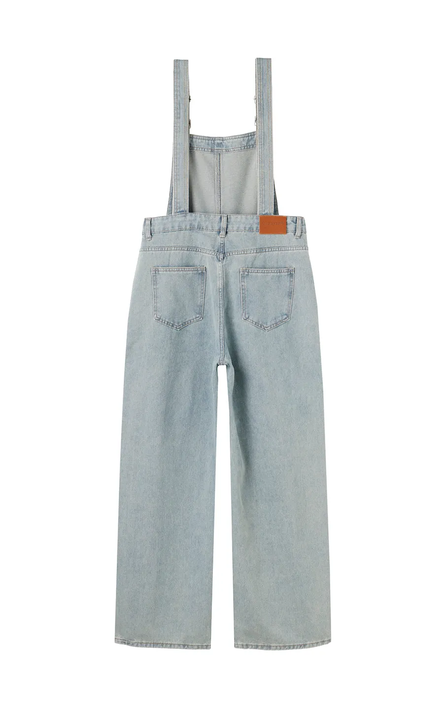 Damage denim salopette